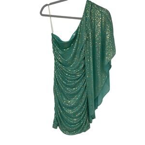 Emerald Sundae Green with Gold Specks Bodycon Dress Medium